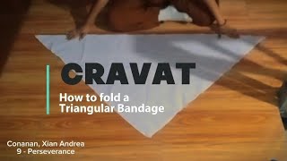 folding a triangular bandage cravat [upl. by Anuahsed927]