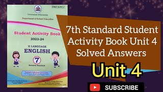 7th English Student Activity Book key answers Unit 4  Kalika Balavardhane [upl. by Rehtnug226]