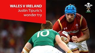 Justin Tipuric wonder try against Ireland  WRU TV [upl. by Fish]