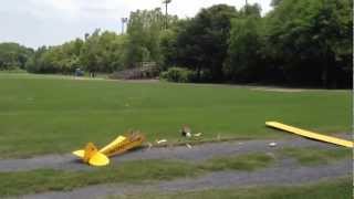 Restored J3 Piper Cub First flight and crash [upl. by Woodberry]