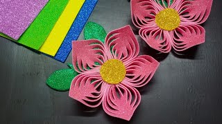 Beautiful Flower with Glitter Foam sheet  Foam sheet craft ideas [upl. by Chon]