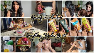 Glam on a quot BUDGET quot 💸 Beauty Maintenance Under Rs 50🎀 Everything under Rs 50  ✨ Aarti Kushwaha [upl. by Trixy28]