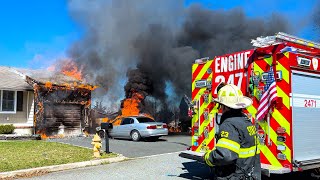 PRE ARRIVAL 2 ALARM STRUCTURE FIRE Brick New Jersey 4223 [upl. by Shult]