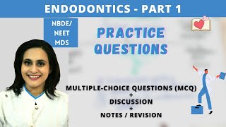 endodontics lecture  QampA  mcq part 1 [upl. by Wavell]