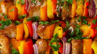 HoneyGarlic Chicken amp Veggie Skewers [upl. by Papp]