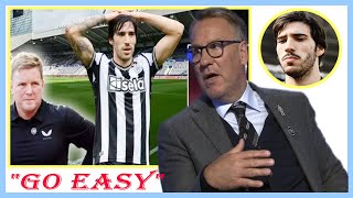 Newcastle break silence as Paul Merson urges football chiefs to quotgo easyquot on Sandro Tonali [upl. by Dlarej]