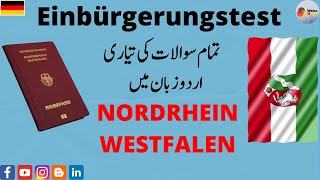 Einbürgerungstest in UrduHindi  State Questions for NRW  Lebens in DeutschlandOrientierungskurs [upl. by Lebezej]