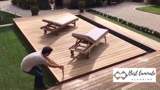 Waterproof rolling deck in pools Peruvian teak [upl. by Llehcnom]