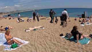 MUST SEE  BEST Beach In Barcelona  Spain  Barceloneta 4K 2023 Walking Tour beach walk [upl. by Lucchesi]