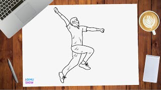 How To Draw Jasprit Bumrah Bowling Action [upl. by Harvey]