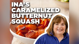 Ina Gartens Caramelized Butternut Squash  Barefoot Contessa  Food Network [upl. by Lenes]