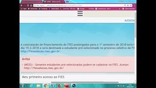 ERRO FIES M032  FIES Acesse AJUDA  COMO RESOLVER ISSO 2018 [upl. by Nagek]