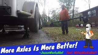 Replacing one of the Dexter Torflex axles on WifeyWorksAlots Horse trailer [upl. by Sybille]