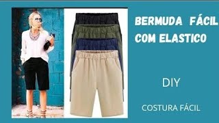 DIY Como fazer Bermuda com ElásticoCostura fácil passo a passo para iniciantes Gisleide Novelo [upl. by Clementius]