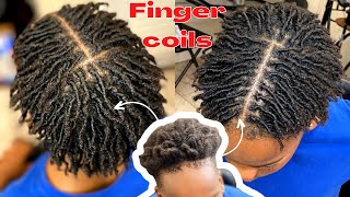 Tutorial on How to do finger coils on short natural 4c men hair🔥💦🔥 [upl. by Suedama]