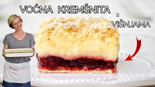 Zašto je VOĆNA KREMŠNITA S VIŠNJAMA moj omiljeni kremasti kolač • ReciPeci Sandre Gašparić [upl. by Nytsud]