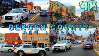 Bergen County Drive on a Cold Day New Jersey USA 4K  UHD [upl. by Werdnael]