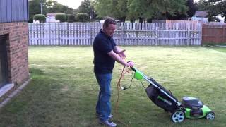 How to Use an Electric Lawn Mower  Electric Corded Lawn Mower [upl. by Nenerb]