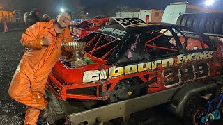 2L Saloon Stockcars UK Superbowl XXXIV Cowdenbeath Racewall 281023 [upl. by Bluefarb]