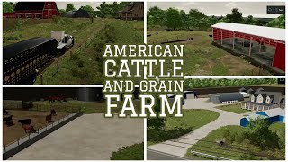 American Cattle and Grain Farm Build  2 Builds In One  Griffin Indiana  All Platforms Build [upl. by Aihsitan]