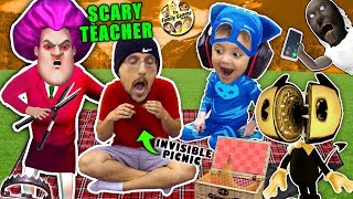 SCARY TEACHER GAME amp the Invisible Picnic FGTEEV finishes Bendy and the Ink Machine Chapter 5 [upl. by Kopp]