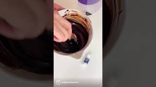 Let’s make black chocolate ganache add colour mill to Dark Choc Ganache EASY shorts [upl. by Amoritta617]