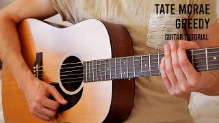 Tate McRae  greedy EASY Guitar Tutorial With Chords  Lyrics [upl. by Nonnair]