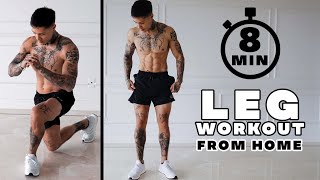 8 Min At Home Leg Workout Follow Along [upl. by Enrak]