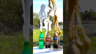 Mentos vs Cola Sprite Pepsi — a largescale experiment 😱🍾 cokevsmentos experiment [upl. by Erasaec139]