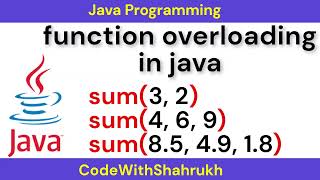 method overloading in java with simple example java [upl. by Katie494]