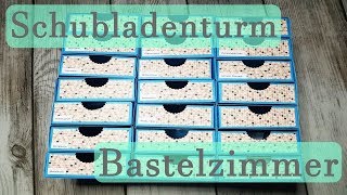 DIY ✿ Schubladenturm basteln ✿ Aufbewahrung basteln ✿ Basteln mit Papier ✿ Ordnung Bastelzimmer [upl. by Elleinnod]