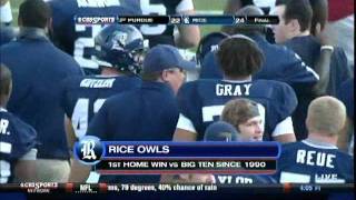 Rice Universitys Justin Allen blocks a field goal attempt on the final play to defeat Purdue 2422 [upl. by Jedthus]