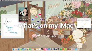 Whats on my iMac live wallpapers screen savers useful apps  Ways to customize your MacBook 🖥💕✨ [upl. by Pohsib]