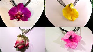 Gioielli con fiori veri Creazioni resina con fiori flowers epoxy resin jewelry [upl. by Giamo68]