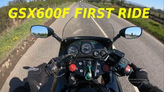 Restored GSX600F  First Ride [upl. by Enaerb]