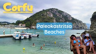 Paradise Beaches Paleokastritsa Corfu Green Island of Greece 4K Walk tour [upl. by Pfeifer]