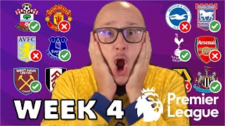 202425 PREMIER LEAGUE PREDICTIONS  WEEK 4 [upl. by Atnoled]