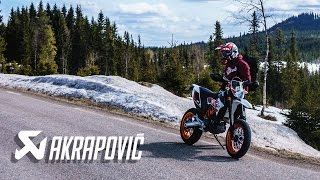 KTM SMC 690 R  Akrapovic Exhaust No DBKiller  REV LIMITER [upl. by Mountford223]