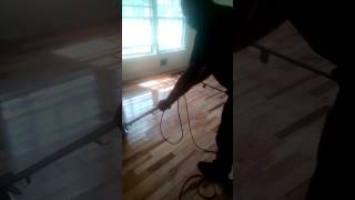 Hardwood Floor Cleaning using low speed Oreck Orbiter [upl. by Alissa654]