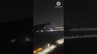 flight landing mid night at banglore internationalairport😍midnight banglore roads viewflight [upl. by Denver]