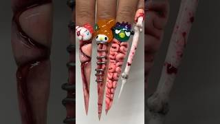 These Nails Gave Me NIGHTMARES⚠️🥵 halloweennails nailart viral [upl. by Verney]