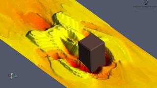 Evolution of a fluvial obstacle mark at a rectangular obstacle [upl. by Giacomo]