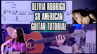 Olivia Rodrigo So American Guitar Tutorial Lesson [upl. by Annayat]