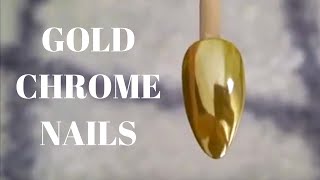 How to Gold Chrome Nails  Tutorial [upl. by Aniled]