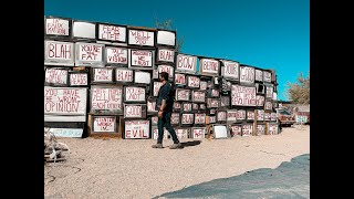 Art exhibit made out of trash in the middle of the desert SLAB CITYALGODONES DUNES VLOG [upl. by Aitel]