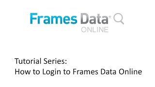 Tutorial Series How to Login to Frames Data Online [upl. by Silohcin]