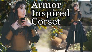 Sewing an Armor Inspired Corset using Aranea Black Free Corset Pattern  Knightcore Wardrobe [upl. by Skcirdnek]