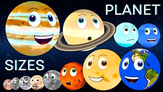 Planet Size Comparison for Kids  Dwarf Planet Sizes  Space for Kids  Solar System Size [upl. by Brigit]