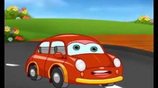 Little Red Car  Animated English Nursery Rhyme [upl. by Grange]