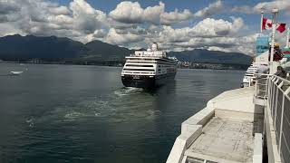 WATCH Zaandam Cruise Ship Departing Canada Place  Vancouver BC [upl. by Mirilla408]